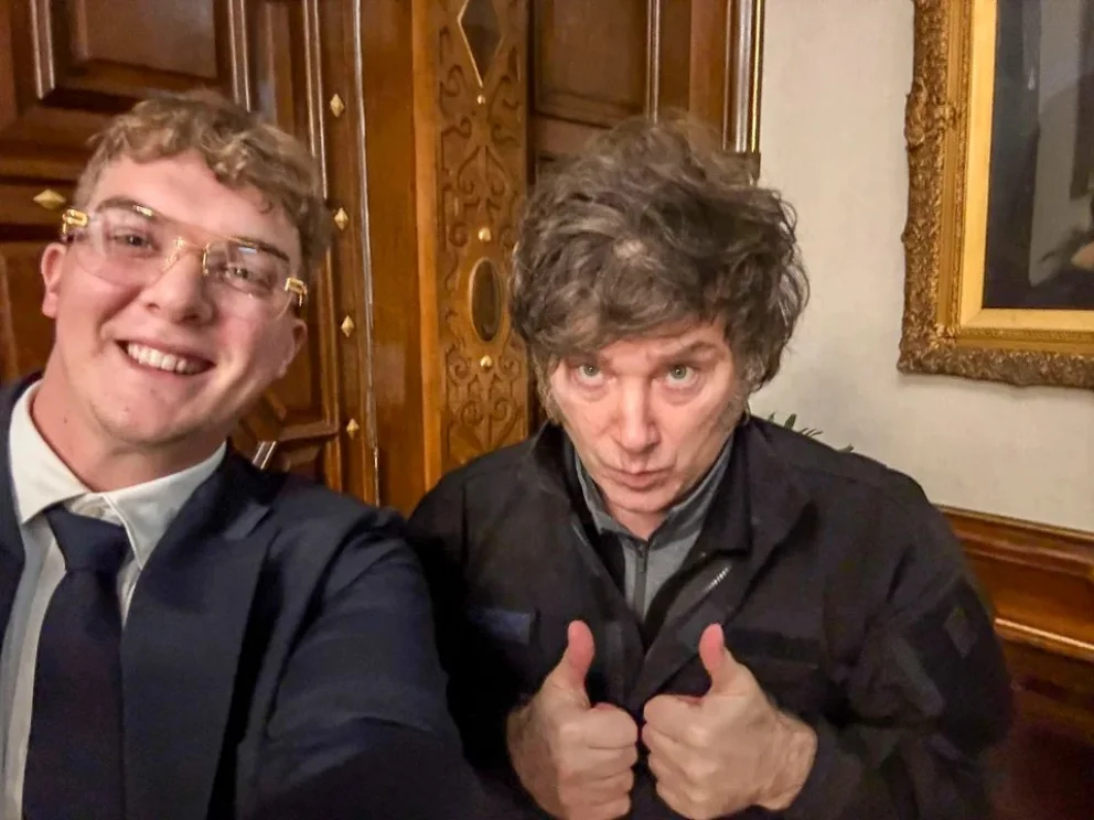 El presidente Javier Milei junto al empresario Hayden Davis